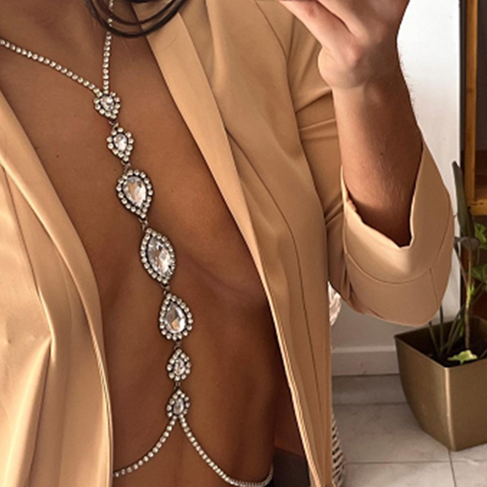 Body Jewelry Necklace - مثير قطرة الماء الصدر سلسلة للنساء