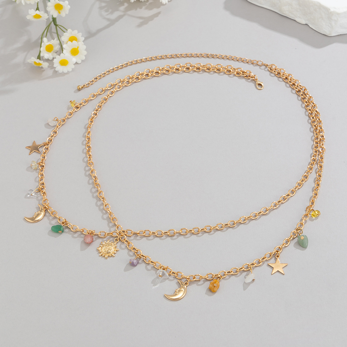 بوهو ستار القمر الشمس قلادة ال - مراجعة Body Jewelry For You وسعره