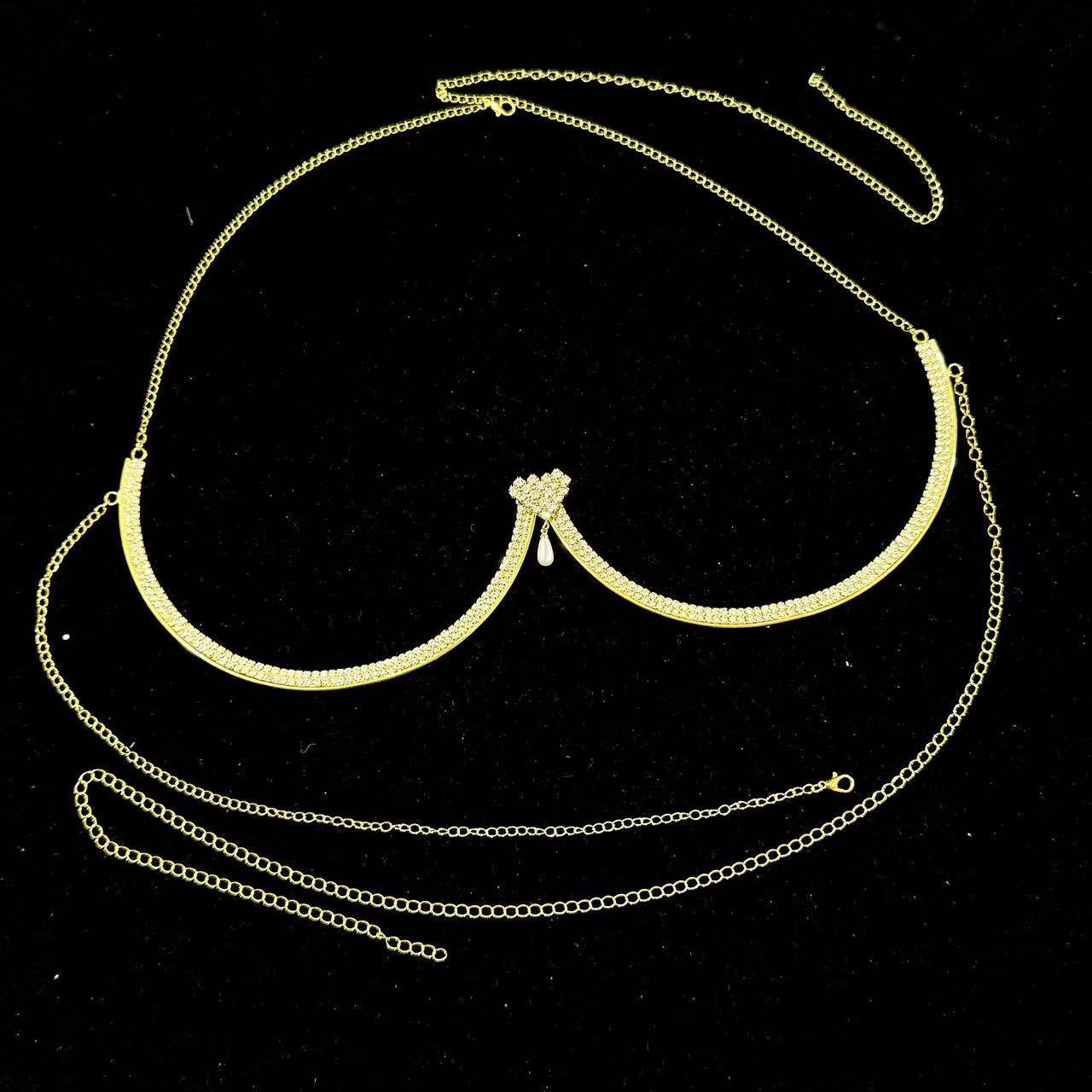 المرأة الصدر دعم اللؤلؤ قلادة  - مراجعة Body Jewelry Necklace وسعره