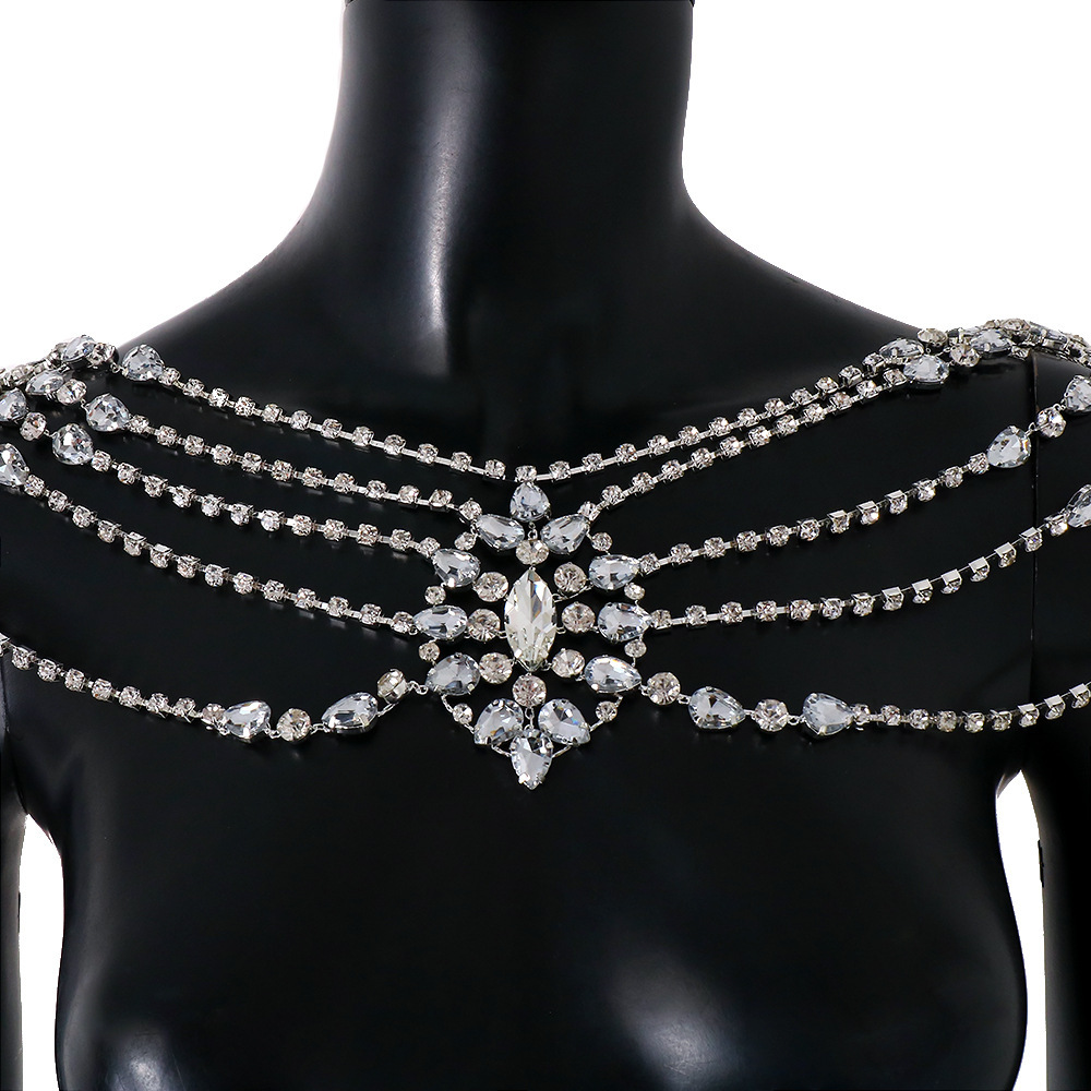 قلادة سلسلة كتف زفاف كريستال ب - مراجعة Body Jewelry Necklace وسعره