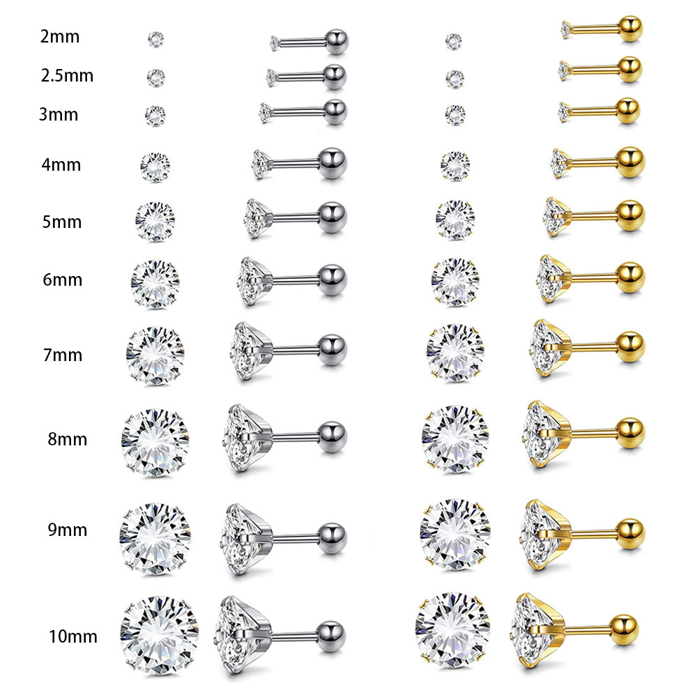 أقراط الزركون الدائرية المطلية - مراجعة Body Jewelry Surgical Steel وسعره