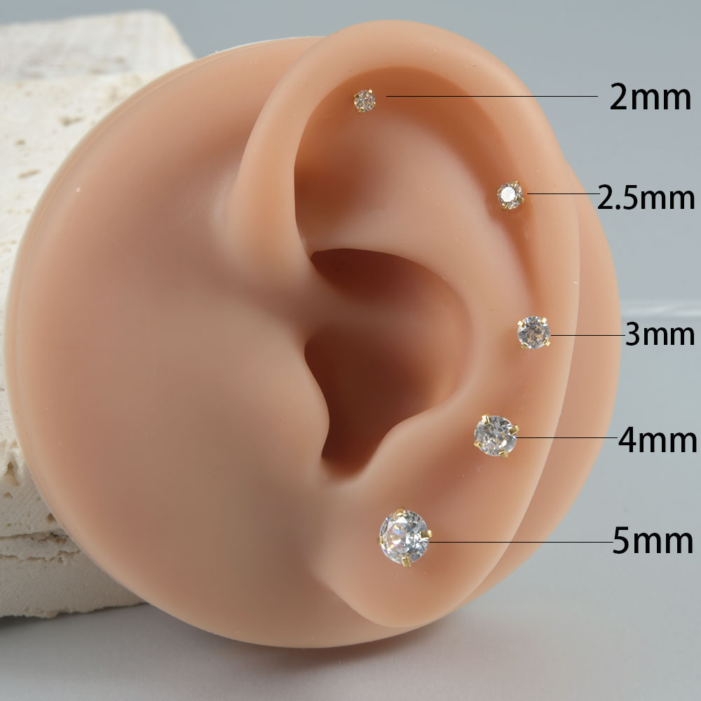 أقراط الزركون الدائرية المطلية - مراجعة Body Jewelry Surgical Steel وسعره