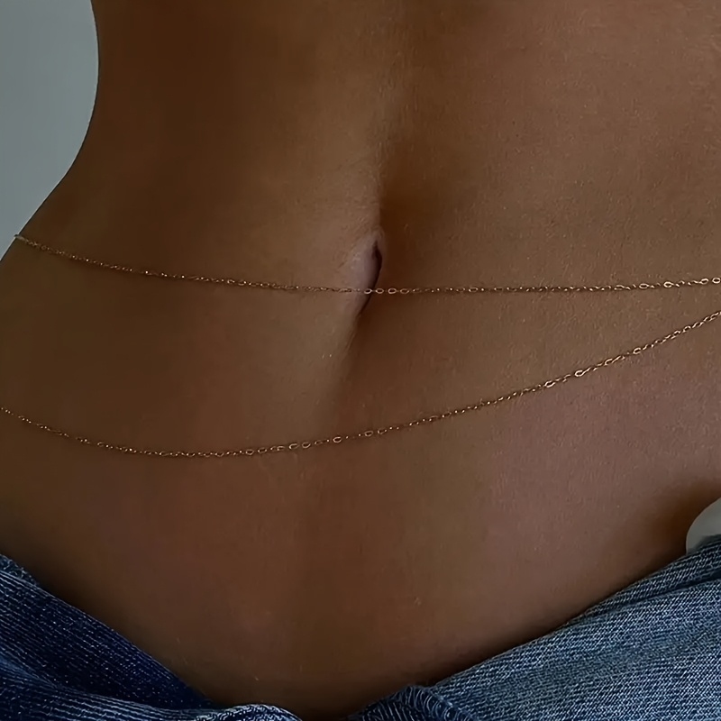 حزام خصر معدني ذهبي مزدوج الطب - مراجعة Body Jewelry For You وسعره